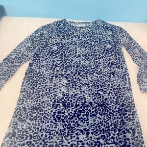 Sonoma Velour Leopard Print Long sleeve Night Gown